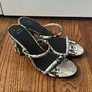 A New Day snakeskin double strap block heels Size 8